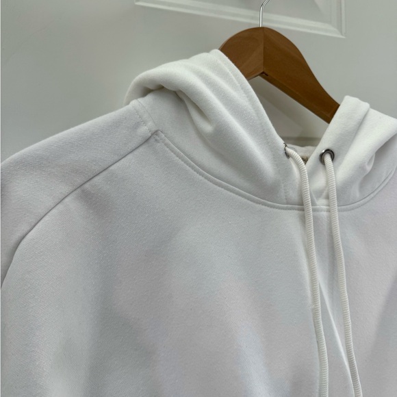 NAKED WARDROBE White Cropped Sweatshirt Hoodie size Small - Picture 2 of 5